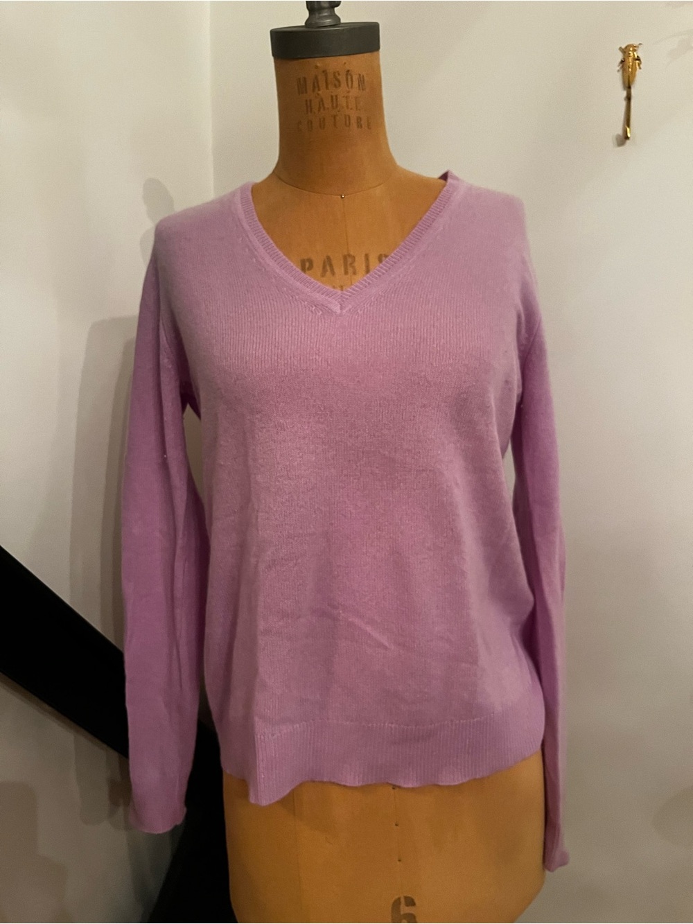 Lord & Taylor Lavender V-Neck Sweater